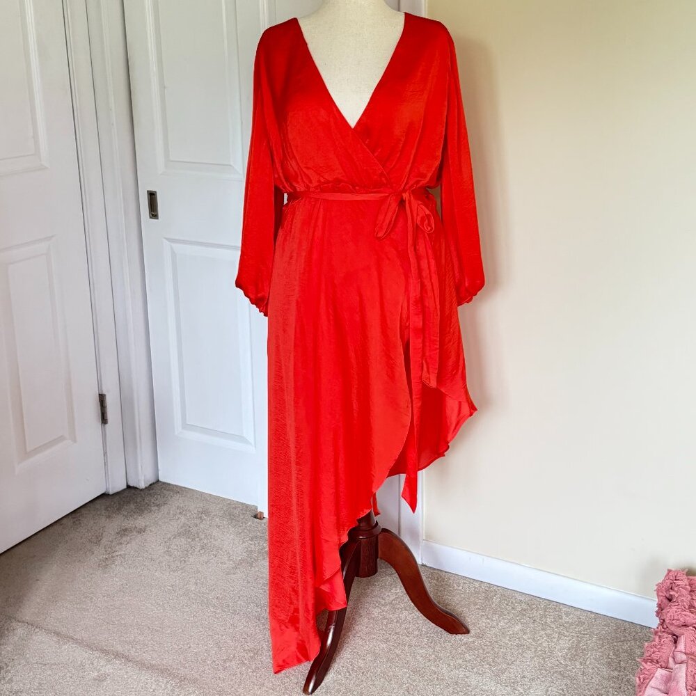 Orange Wrap Dress